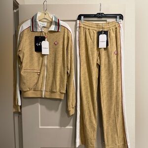 Tan Geometric Casablanca Men’s medium Track Suit